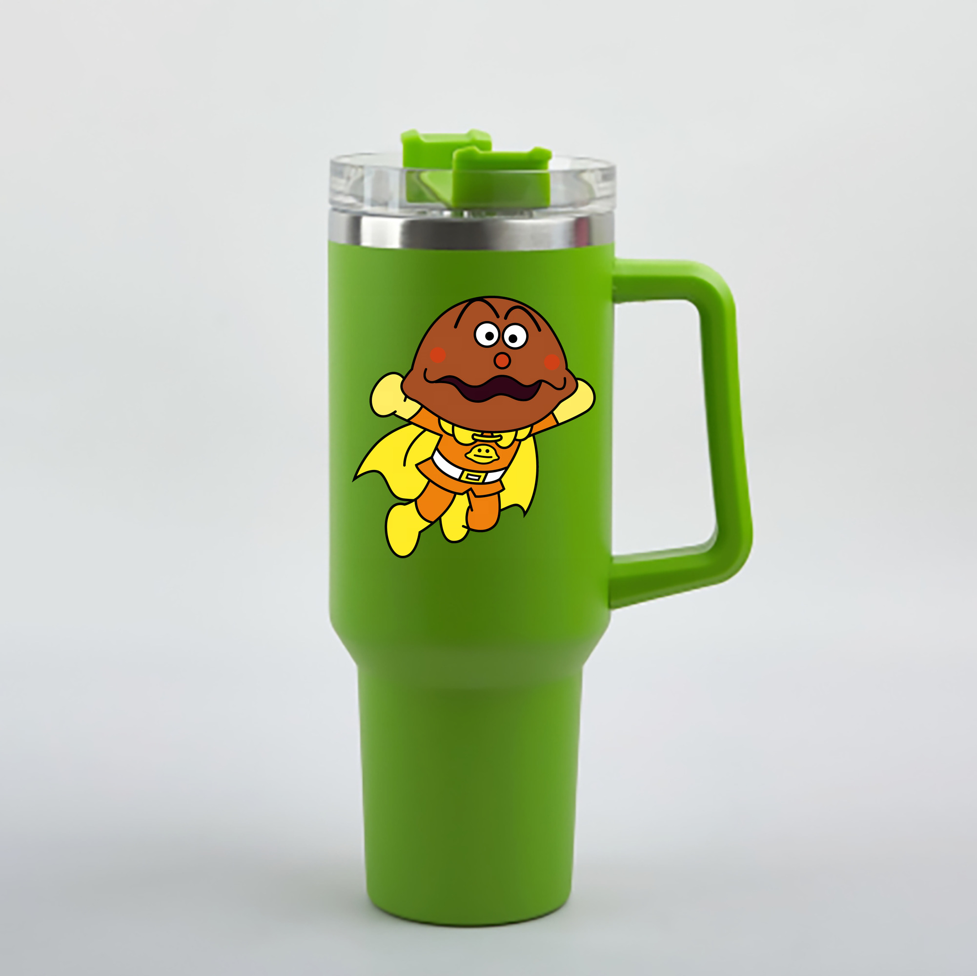 （画像用） アンパンマン Anpanman 1200mL車用タンブラー - クリスタルステッカー（プラスチックストロー付き）